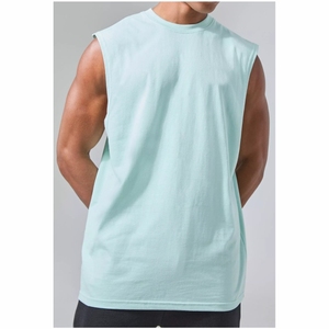 Camiseta sin Mangas para Hombre, de Primera Calidad, Transpirable, de Poliéster/Algodón, Diseño Sólido, Estilo Casual, Tejido Resistente, a la Moda - Product Image 3