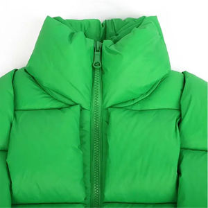 Veste matelassée unisexe de qualité supérieure, couleur unie, col montant, fermeture éclair, coupe-vent, hiver, décontractée, respirante, 100% polyester - Product Image 3