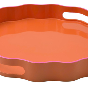 Plateau en laque festonné audacieux et accrocheur pour la présentation de fêtes et le rangement de table - Product Image 3