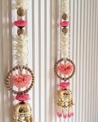 Guirlande de fleurs artificielles avec pompons, Toran à suspendre à la porte, Guirlandes de fleurs artificielles et de Mogra, et Guirlandes de lotus roses, Magnifique décoration de fond - Product Image 3
