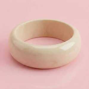 Women's MN Exports Acrylic Resin <b>Bangle</b> <b>Bracelet</b> Round Cut Light Cream Color Fashion Jewelry - Product Image 1