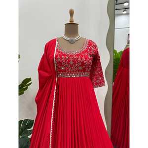 Robe de soirée XL avec fil et véritable miroir Travail élégant Dupatta complimentant le look - Product Image 6