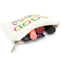 Dompet Koin Manik-Manik Good Vibes Buatan Tangan, Clutch Payet Manik-Manik, Dompet Resleting Fashion, Hadiah Motivasi, Kantong Seni, Grosir