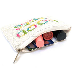 Monedero de cuentas Boutique Good Vibes, hecho a mano con cuentas de semillas y lentejuelas, tipo clutch, bolsa de regalo motivacional, venta al por mayor, arte de PR - Product Image 3