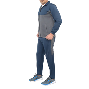 Ensemble de survêtement pour homme, manches longues, blocs de couleur, fermeture éclair demi-zip, poches latérales, coupe classique, style sportif automne - Product Image 3