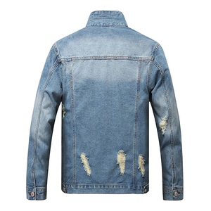 2024 Men's Best-Selling <b>Slim</b> <b>Fit</b> Jean <b>Jacket</b> High Street Style Casual Long Sleeve Hood High Fabric Quality for Spring - Product Image 3