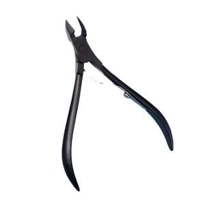 New Professional Stainless Steel Curved Cuticle Nippers <b>Remover</b> <b>Tool</b> Wide Jaw Opening for Finger Black Cuticle Clippers ANAAIF - Product Image 1