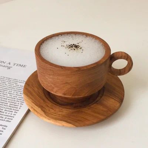 Taza de madera hecha a mano, ecológica y sostenible, apta para lavavajillas y microondas, tamaño/logotipo personalizable, estilo clásico para fiestas y hogares. - Product Image 2