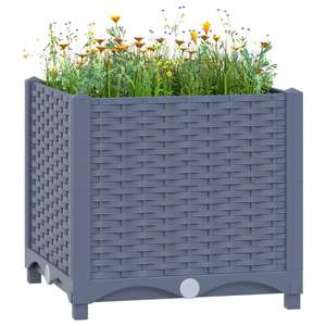 Jardinière surélevée en polypropylène bleu-gris, résistante, pour fleurs et plantes - Product Image 1