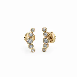 Nouvelles boucles d'oreilles en diamants cultivés en laboratoire Galaxy Gleam en or jaune 18 carats, lot de 10, bijoux fins, design tendance - Product Image 2