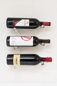 Porte-bouteilles mural en fer rayé, style classique moderne, pour 3 bouteilles, rangement vertical, gain de place, support flottant transparent pour bouteilles de vin - Product Image 3