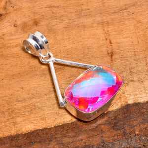 Pendentif en quartz mystique, argent sterling 925, pierre précieuse arc-en-ciel, collier fait main, bijoux bohèmes, cadeau pour femme - Product Image 5