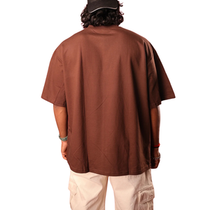 T-shirt Homme Oversize Col Rond Manches Courtes Épaules Tombantes Coupe Décontractée Minimaliste Décontracté Streetwear Vente en Gros Mode Personnalisée - Product Image 2