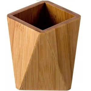 Stylish Looking Geometric Shape Walnut Finishing Handcrafted Pencil Stationery <b>Holder</b> <b>For</b> Interior And Exterior Usage Items - Product Image 5