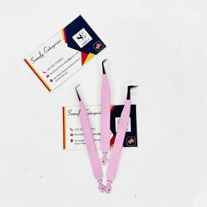 Pinzas para Pestañas Somofy Enterprises de Acero Inoxidable Color Rosa, Punta Suave de Precisión de 10 mm de Longitud, Logotipo Personalizado, Duraderas y Antiestáticas - Product Image 1