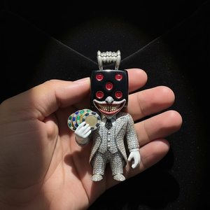 Pendentif pour homme en argent 925, design unique, motif tête de dés de casino, serti de moissanite, bijoux fins, pendentifs et breloques - Product Image 6