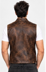 Ceinture en cuir marron <span class=keywords><strong>moutarde</strong></span> pour homme avec fermeture éclair et boucle West Collar - Product Image 2