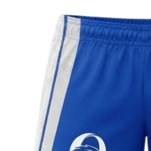 Shorts de netball unisexe bleu roi et blanc sublimés en polyester, coupe athlétique, vêtements de sport pour matchs d'équipe et entraînements - Product Image 5