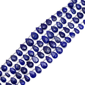 Vente en gros de pierres précieuses naturelles de qualité supérieure, Lapis Lazuli bleu facetté en forme de poire, brin de 8 pouces, fait main, certifié par un tiers pour la bijouterie - Product Image 4