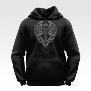 Sweat à capuche pour homme grande taille en coton mélangé, respirant, écologique, avec strass, prix abordable, haute qualité, vente en gros - Product Image 3