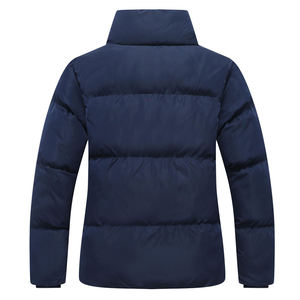 Blouson matelassé décontracté pour femme, col montant, coupe régulière, couleur unie, extérieur en polyester, coupe-vent, épais, pour l'hiver - Product Image 1