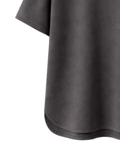 Camiseta Oversize Personalizada Gris Oscuro para Hombre, con Dobladillo Curvo, Hombro Caído, Cuello Redondo, Algodón Liso, Estilo Urbano, Verano - Product Image 6