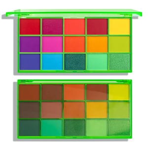 พาเลทอายแชโดว์นีออน 15 สี, พาเลทแต่งหน้าสีสดใสเนื้อแมตต์และชิมเมอร์ - Product Image 3