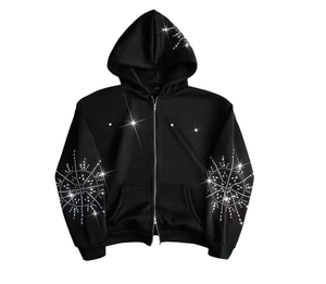 เสื้อฮู้ดสตรีทแวร์ขายดีประดับเพชรซิป ผู้ชาย ผ้าฝ้าย 100% แห้งเร็ว ระบายอากาศดี มีกระเป๋า ดีไซน์สำหรับฤดูหนาว ปรับแต่งได้ - Product Image 2