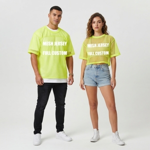 Camiseta de fútbol americano de malla de algodón extragrande personalizada para hombre, estilo top, con serigrafía, corte holgado, para adultos, para entrenamiento. - Product Image 2
