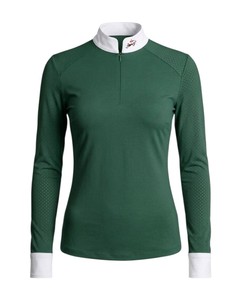 Women's Equestrian Base Layer Breathable <b>Mesh</b> Horse Riding <b>Top</b> <b>Long</b> <b>Sleeve</b> Competition Training Classic - Product Image 1