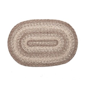 Oval Braided Jute Area <b>Rug</b> Solid Color Non Slip Flat Weave Thin Pile Bathroom Floor Mat Spot Clean - Product Image 6