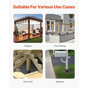 Staffe per Decking 4x4 Resistenti, 10 Pezzi, in Acciaio al Carbonio, Dimensione Interna 3.6x3.6 Pollici (91.44x91.44 mm) per Strutture in Legno e Acciaio - Product Image 6