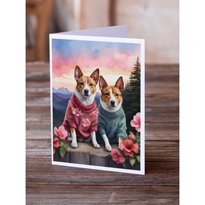 Basenji Two Hearts A7 Tarjetas de felicitación Paquete de 8 tarjetas de notas en blanco caprichosas con sobres Tamaño 5x7 - Product Image 2