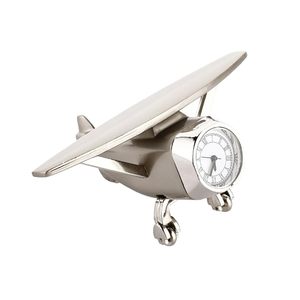 Aeroplane Miniature Table <b>Clock</b> Paper Weight Vintage Analog <b>Desk</b> <b>Clock</b> Roman Numerals Home Office Corporate Gift - Product Image 5