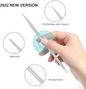 เครื่องมือกำจัดสิวหัวดำคุณภาพสูงพร้อมเครื่องมือสกัดสิวสแตนเลสสำหรับกำจัดสิวหัวดำ - Product Image 3