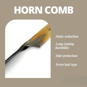 Peine de Cuerno Natural Hecho a Mano con Mango Suave, Dientes Finos Antiestáticos, Peine para Desenredar y Masajear el Cuero Cabelludo, Regalo Profesional para el Cuidado del Cabello - Product Image 6