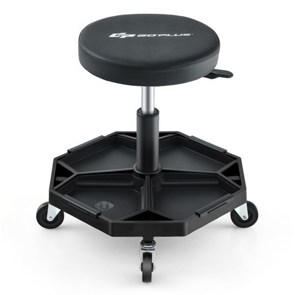 Gp Gotplus Adjustable Rolling Stool With Tool Tray 330 Lbs
