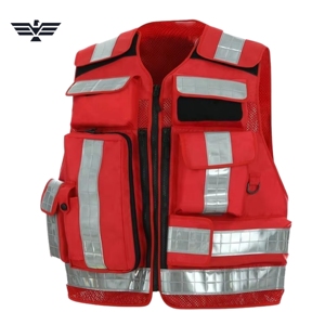 EMPIRE TREND WEARS Custom EMS Trauma <b>Utility</b> <b>Vest</b> | Reflective Hi Visibility Silk Screen Printed Polyester Seamless Fusing - Product Image 2