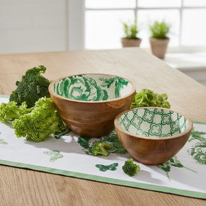 ชามสลัดไม้ทำมือพร้อมลวดลายตกแต่งด้านใน สำหรับเสิร์ฟและรับประทานอาหาร ในราคาถูกที่สุด - Product Image 1