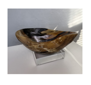 Bol à salade et à fruits vintage en corne de buffle sculptée, vaisselle indienne en corne, idéal pour les cadeaux d'affaires - Product Image 6