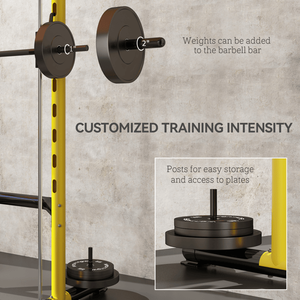 Rack per Squat Regolabile per Palestra Domestica, Attrezzatura Fitness Pieghevole con Cavi e Pesi, per Allenamento della Forza della Schiena, Personalizzabile in Legno - Product Image 5