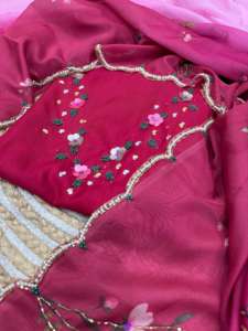 印度经典新娘派对服虎纹丝绸面料纱丽，配有专属上衣，印度婚礼节日民族服饰女式纱丽 - Product Image 3