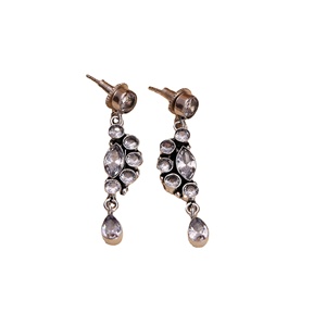 ARTS JEWELS Pendientes colgantes de latón chapado en plata antigua |   Joyería de Boda Bohemia Étnica Hecha a Mano con Piedras de Cristal Talladas en Bisel - Product Image 5