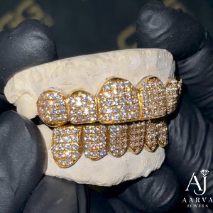 Grillz VVS Moissanite, Grillz Dentales Hip Hop, Cubiertas Dentales Personalizadas Chapadas en Oro para Hombres, Mujeres, Unisex - Product Image 3