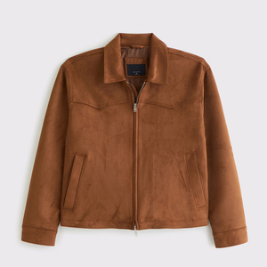 TWILLSPORTS <b>Men's</b> Zipper Leather Knitted Waterproof Windproof Breathable Anti-Bacterial Heated Casual Bomber <b>Jacket</b> lightweight - Product Image 5