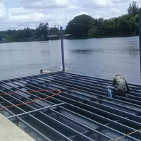 Bateau de fête flottant en aluminium soudé UBI 146, 14x6, moteur essence 150 CV, télécommande à batterie, loisirs