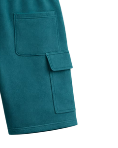 Shorts cargo vert sarcelle pour hommes, taille élastique avec cordon de serrage, style streetwear décontracté, multi-poches, shorts d'été, logo personnalisé, fabricant OEM - Product Image 6