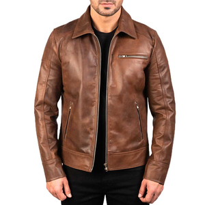 Chaqueta de cuero cálida de última moda 2026 para hombre, diseño de invierno, manga larga, informal, con cremallera - Product Image 1