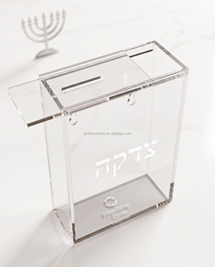 Elegant Acrylic Donation Box for Tzedakah: Premium Lucite Charity Fundraiser Container for Community Generosity - Product Image 2