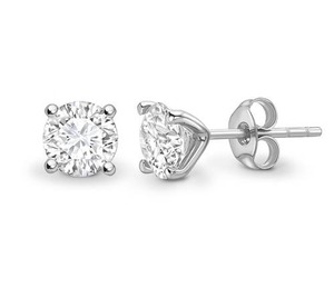 Elegantes pendientes de diamantes redondos de diseño, diamantes cultivados en laboratorio de 0.30 quilates en oro de 18 quilates y platino. - Product Image 1